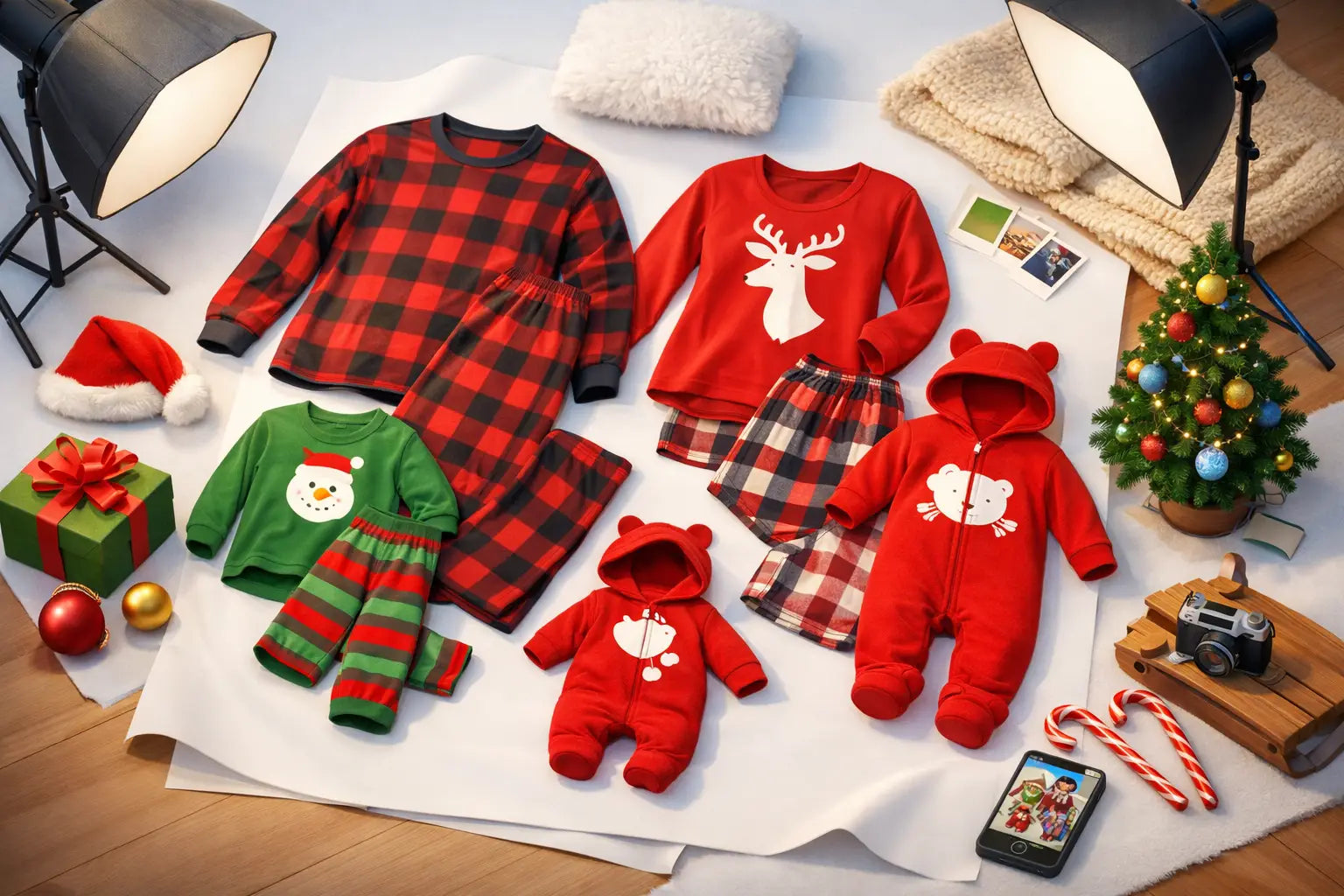 Как да комбинираме семейни пижами за снимки