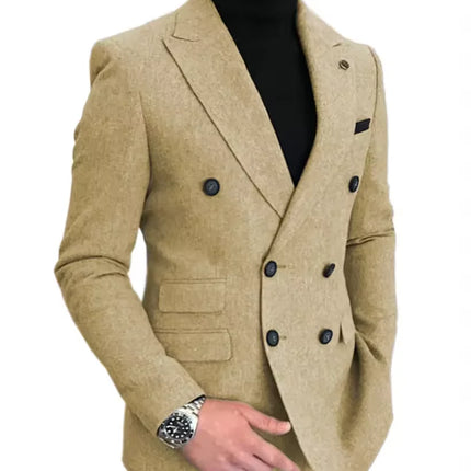 Официален 2025 Нов Бордо Червено Сиво Смокинг Мъжки Костюми Slim Fit Палто Яке, Направено За Сватбено Парти Вълнени Дрехи Персонализирани
