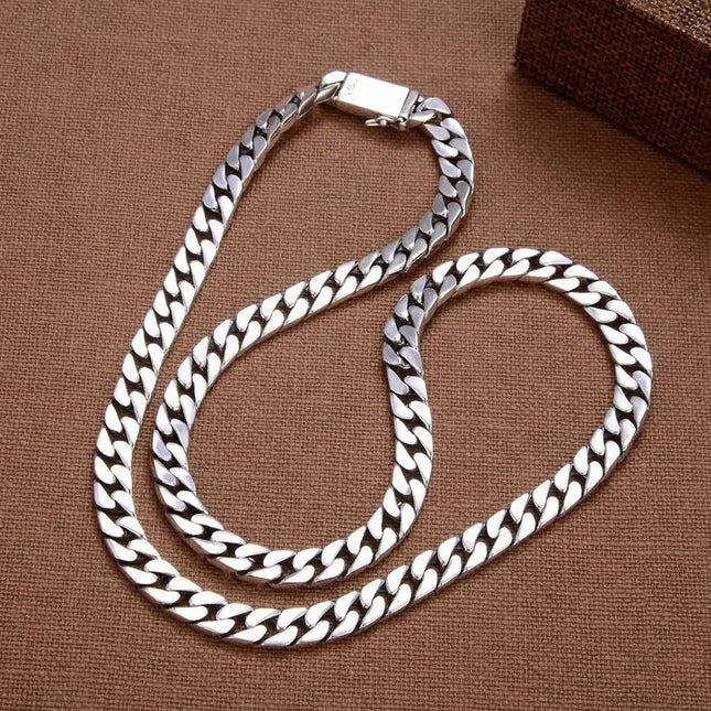 Плътна гривна от стерлингово сребро S925 7MM 8MM 10MM Punk Argent 925 сребърни бижута, никога не избледняват, мъжки бижута, подаръци, минал тест