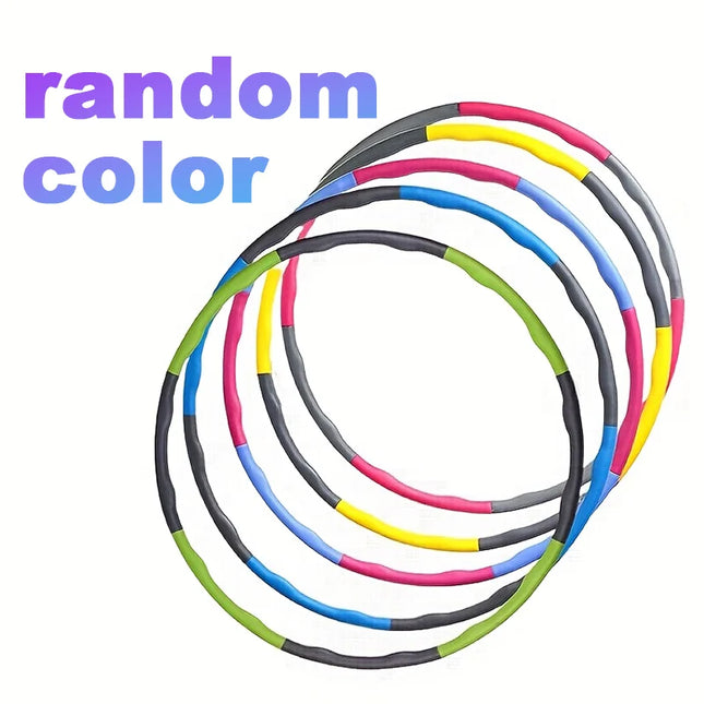 Регулируем цветен хула обръч за деца - преносима пластмасова фитнес играчка, подвижен кръг за упражнения, спорт и тренировки