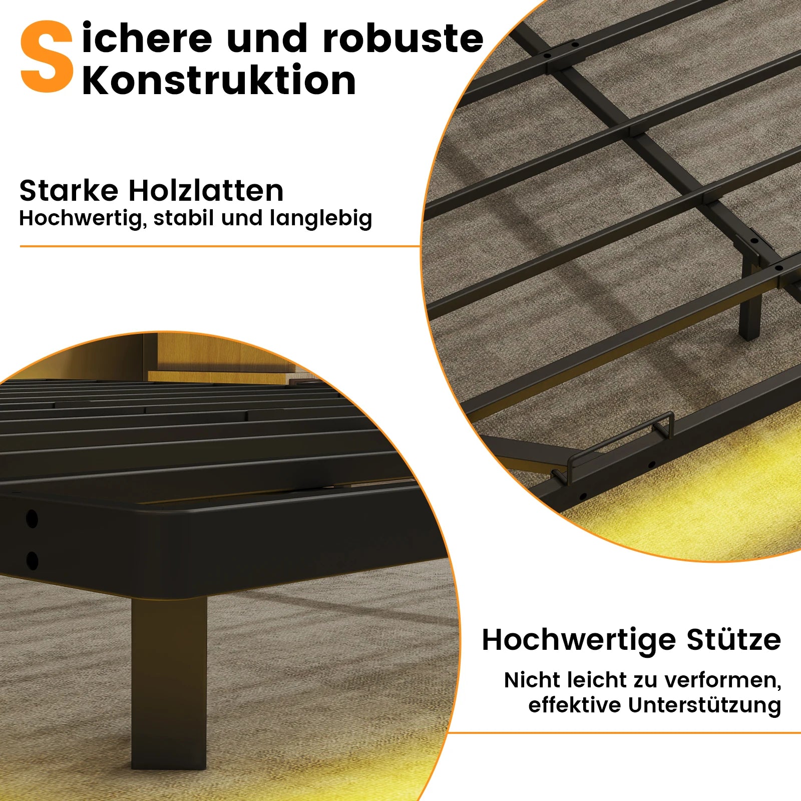 Рамка за легло COMHOMA Метално легло Гостево легло Rher с LED и контакти Детско легло 140x200, приложение и дистанционно управление