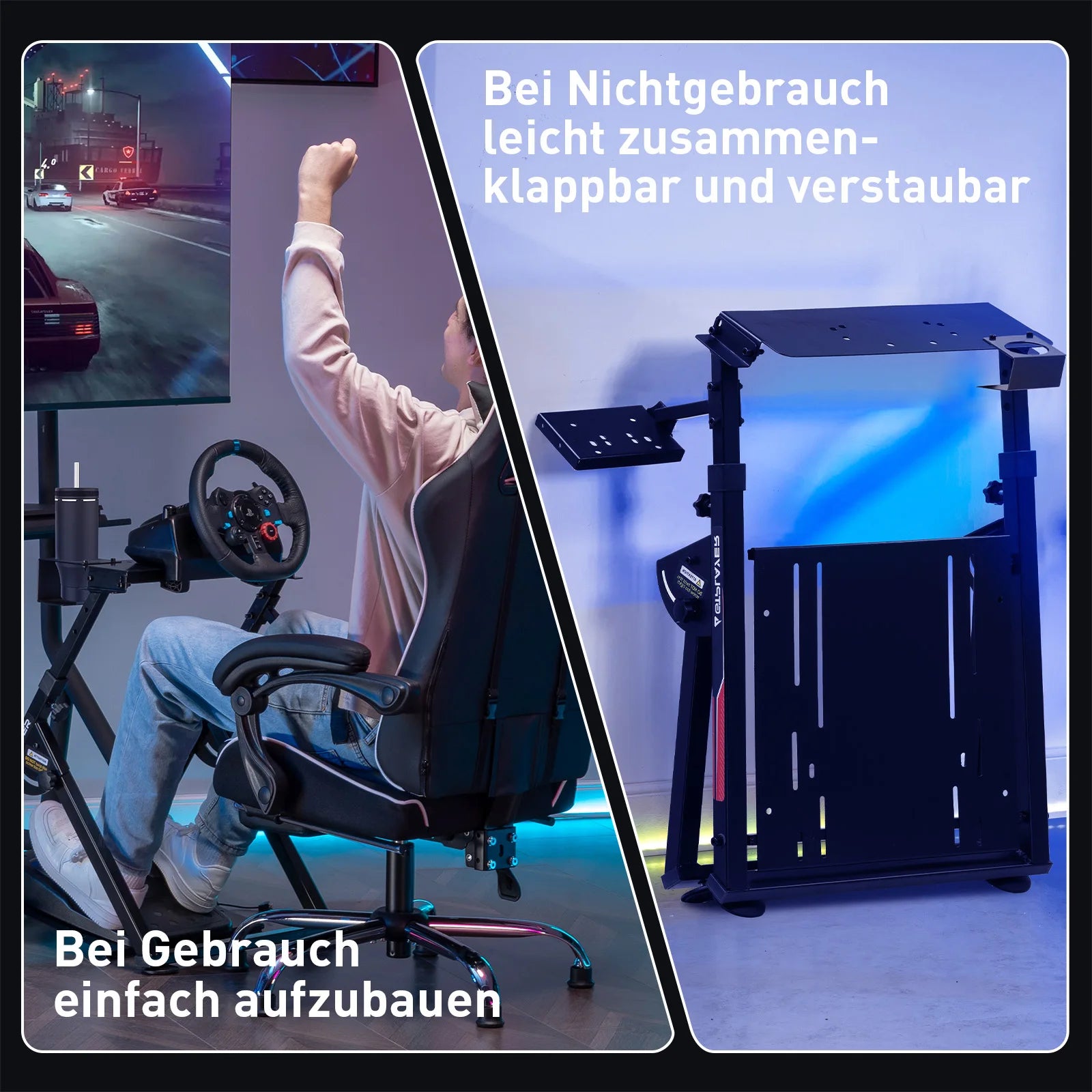 GTPLAYER Стойка за волан за геймърски волан с V1 V2 монтаж, регулируем наклон, PS4 Xbox PC