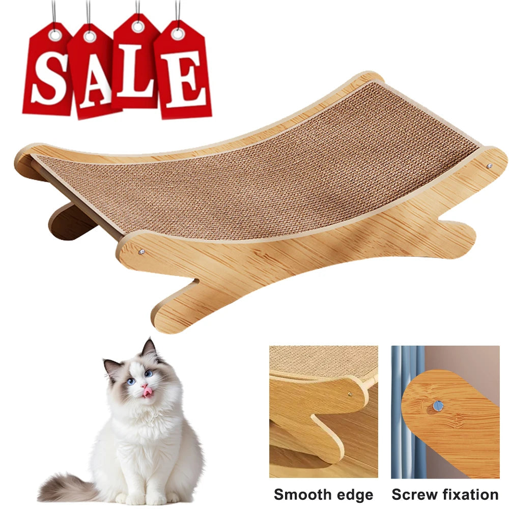 Висококачествена, издръжлива велпапе хартия, М-образна драскалка за котки с вградена подложка за драскане и котешко легло, плътно структурирана