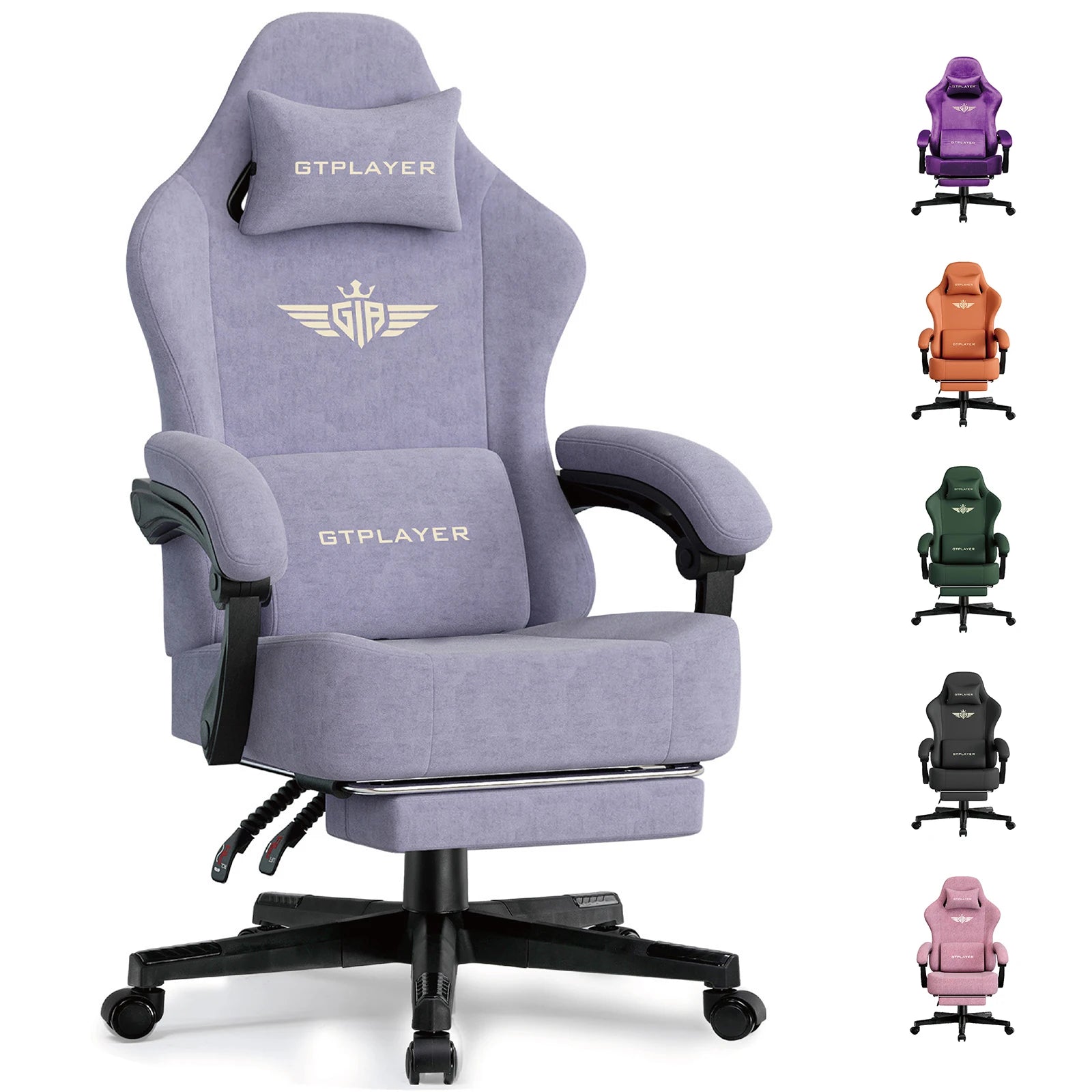 GTPLAYER Геймърски стол Дишащ офис стол Офис стол Ергономичен Висококачествена материя Ергономичен компютърен стол