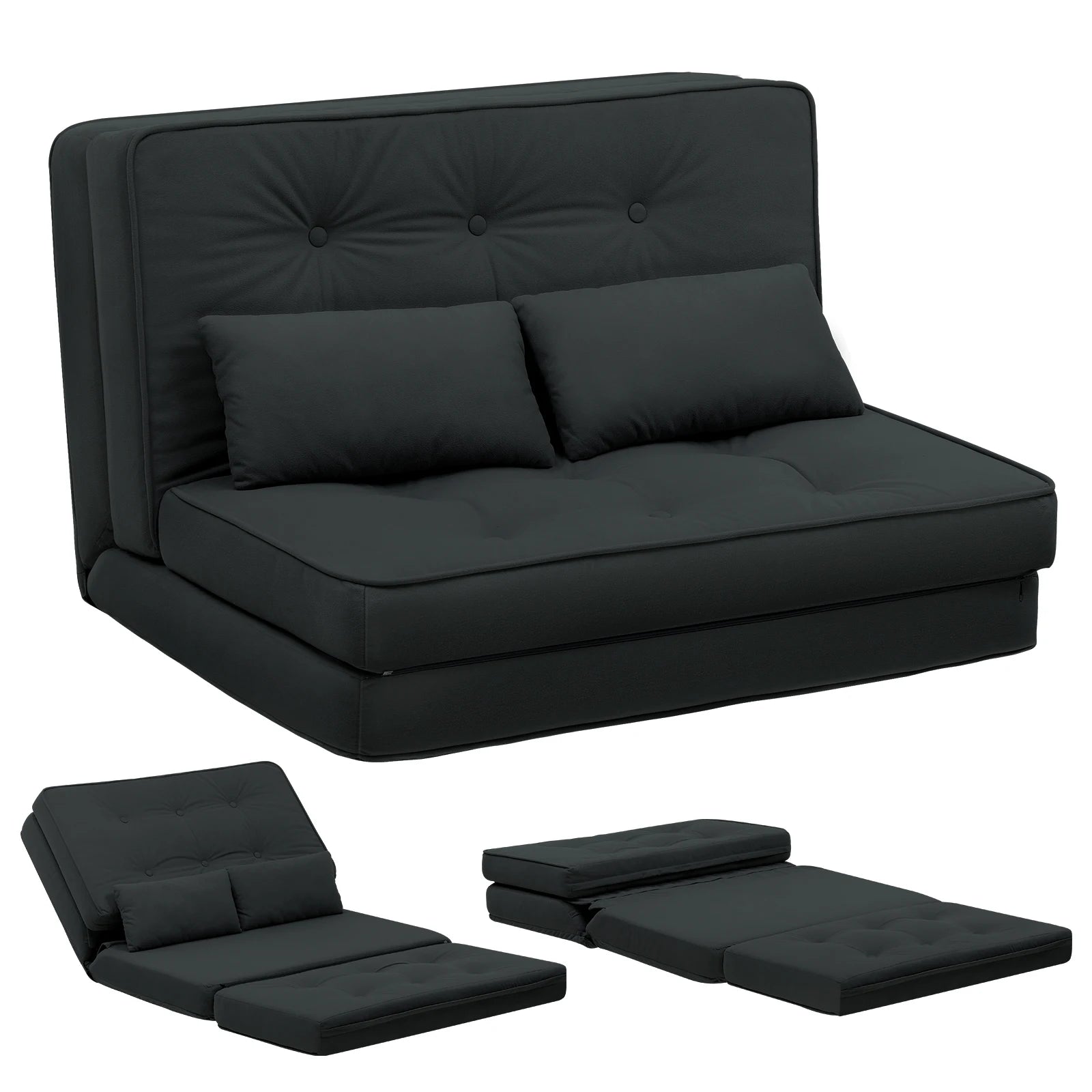 COMHOMA Диван-канапе, спален диван, малко легло, 2ER, мини диван, 6-степенна регулируема облегалка, хол, спалня