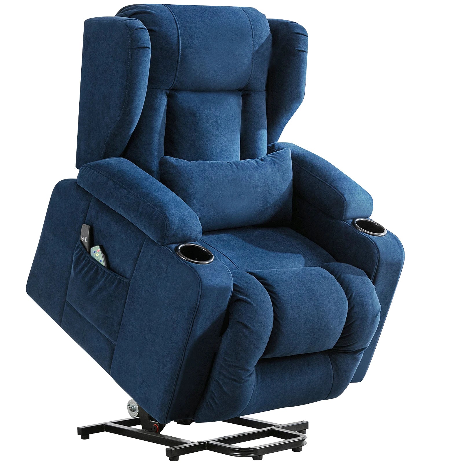 COMHOMA Релакс фотьойл, Масажен фотьойл с плат, Електрически ТВ фотьойл с функция за накланяне, Стоящ фотьойл