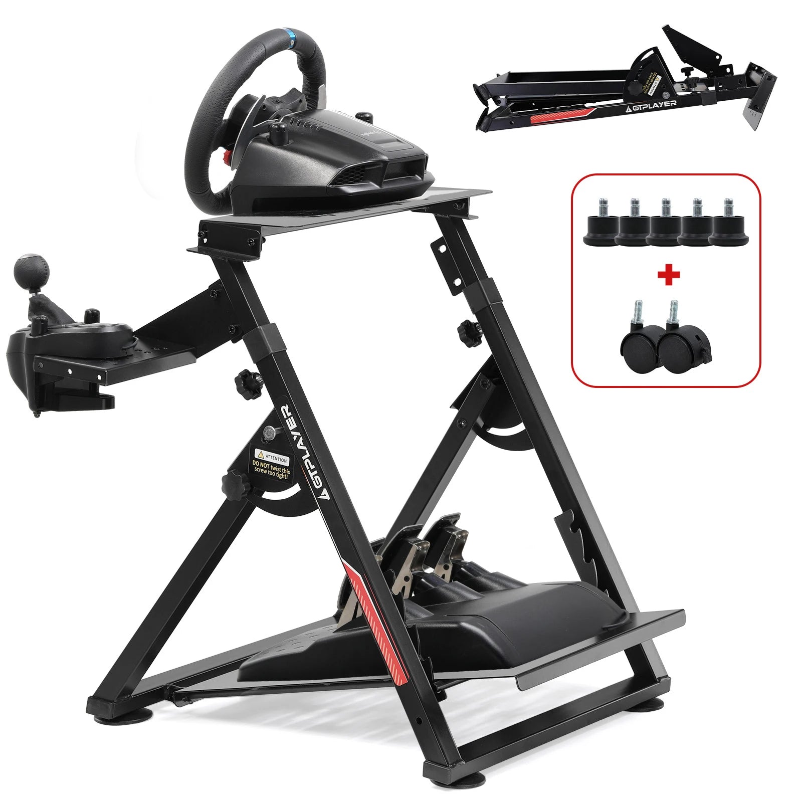 GTPLAYER Стойка за волан за геймърски волан с V1 V2 монтаж, регулируем наклон, PS4 Xbox PC