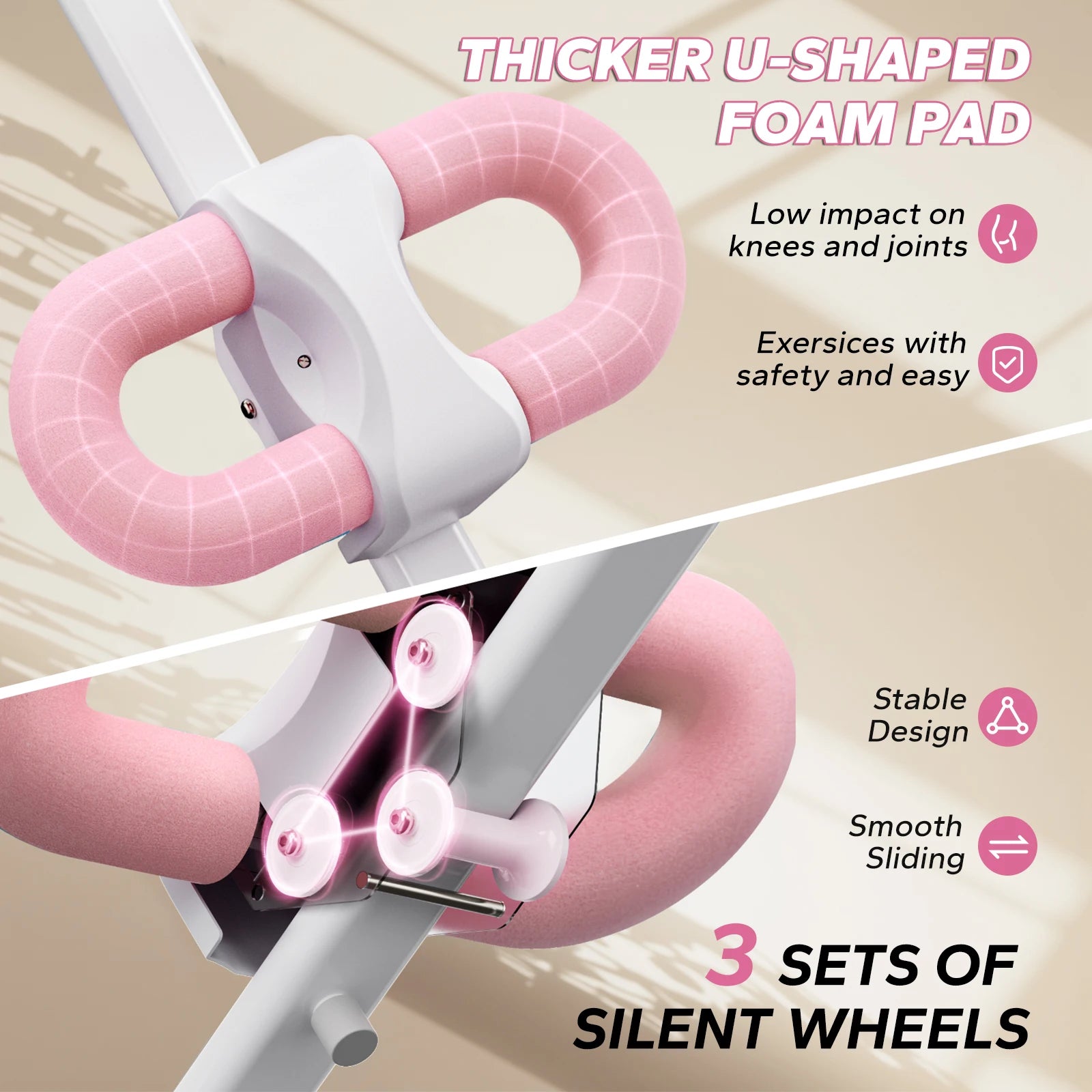 MERACH Регулируем тренажор за коремни мускули, сгъваема защита за коляното, машина за коремни мускули, система за упражнения за коремни мускули