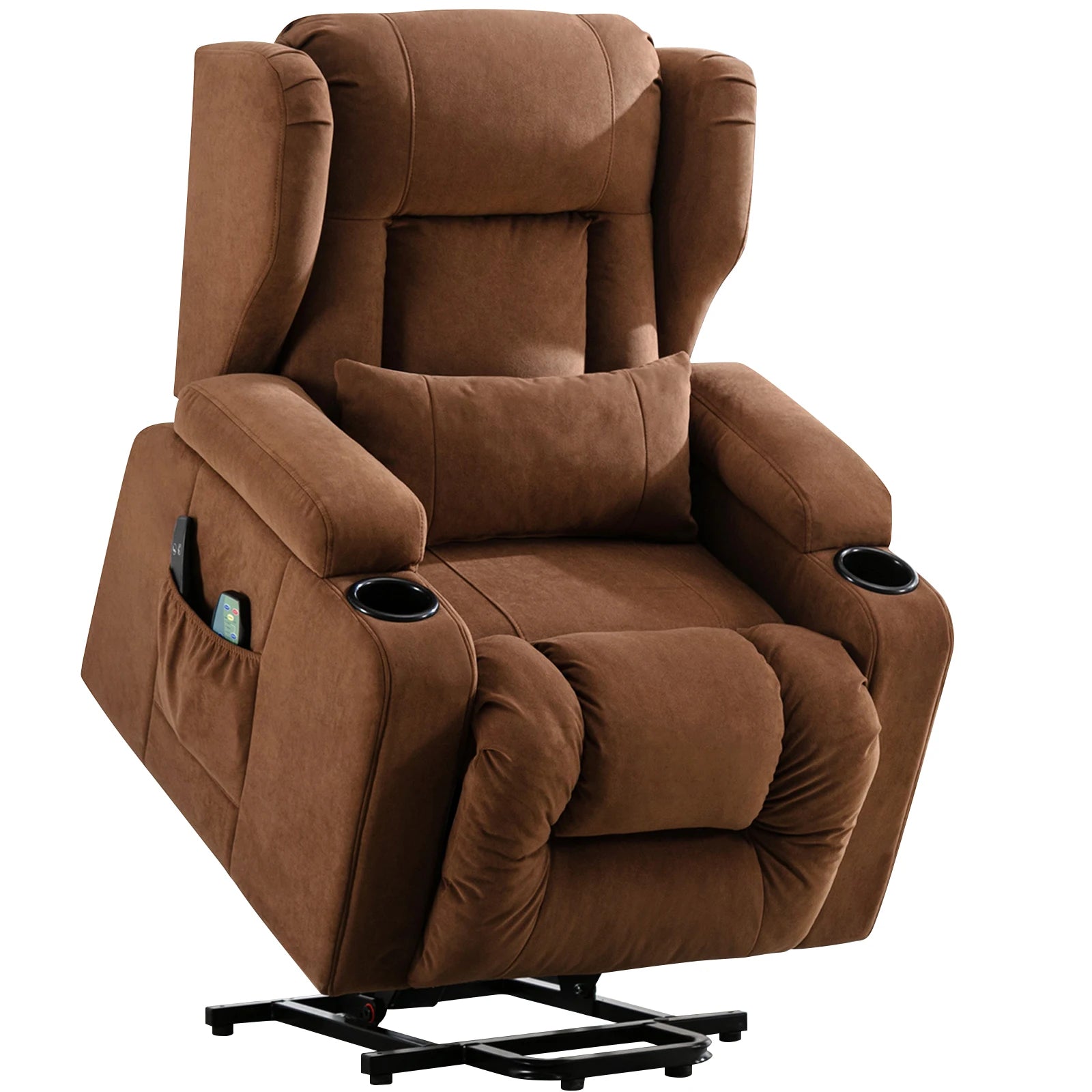 COMHOMA Релакс фотьойл, Масажен фотьойл с плат, Електрически ТВ фотьойл с функция за накланяне, Стоящ фотьойл