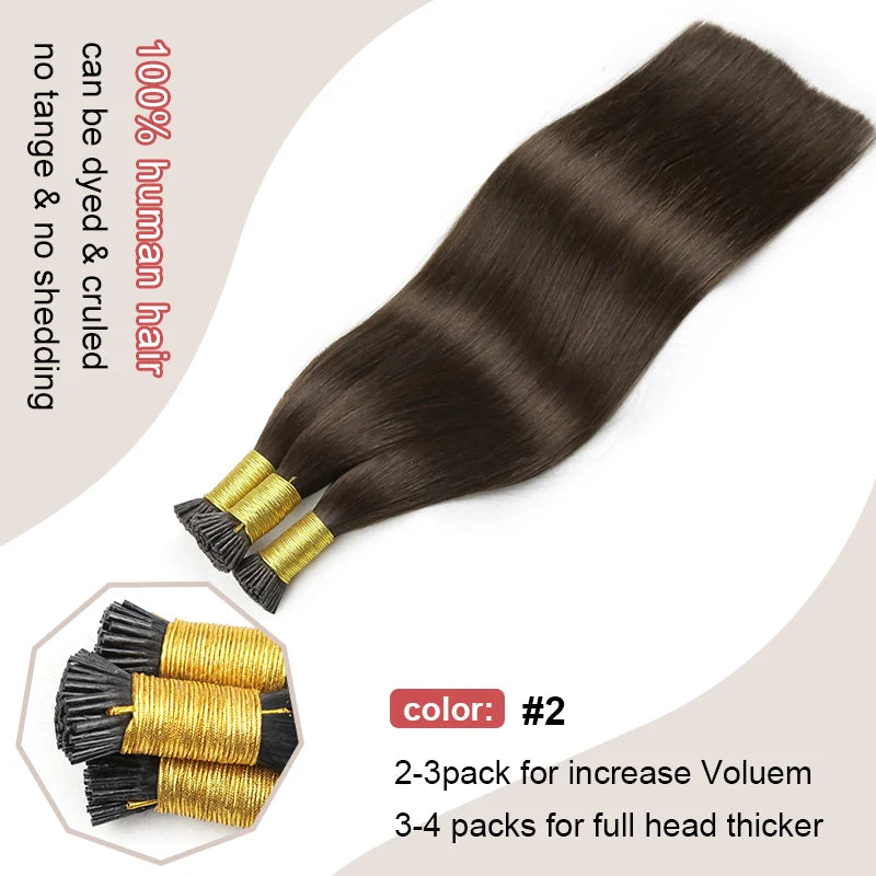 I Tip екстеншъни за коса, прави екстеншъни за коса от човешка коса 40 г/50 г/ комплект капсули с кератин, естествено фюжън, екстеншъни за човешка коса 12-26 инча