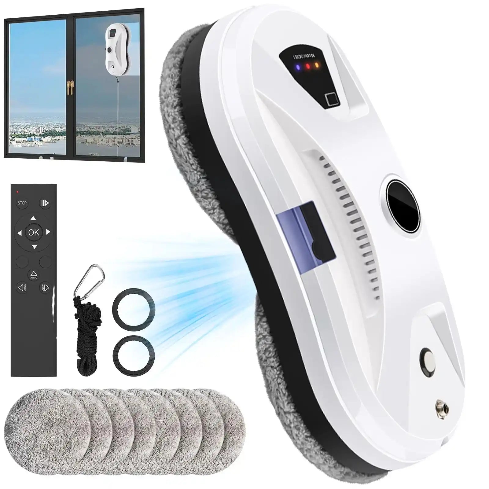 5600PA Ултратънка робот прахосмукачка за почистване на прозорци Роботизиран прозорец Електрическо стъкло Автоматично пръскане с вода Дистанционно управление за дома