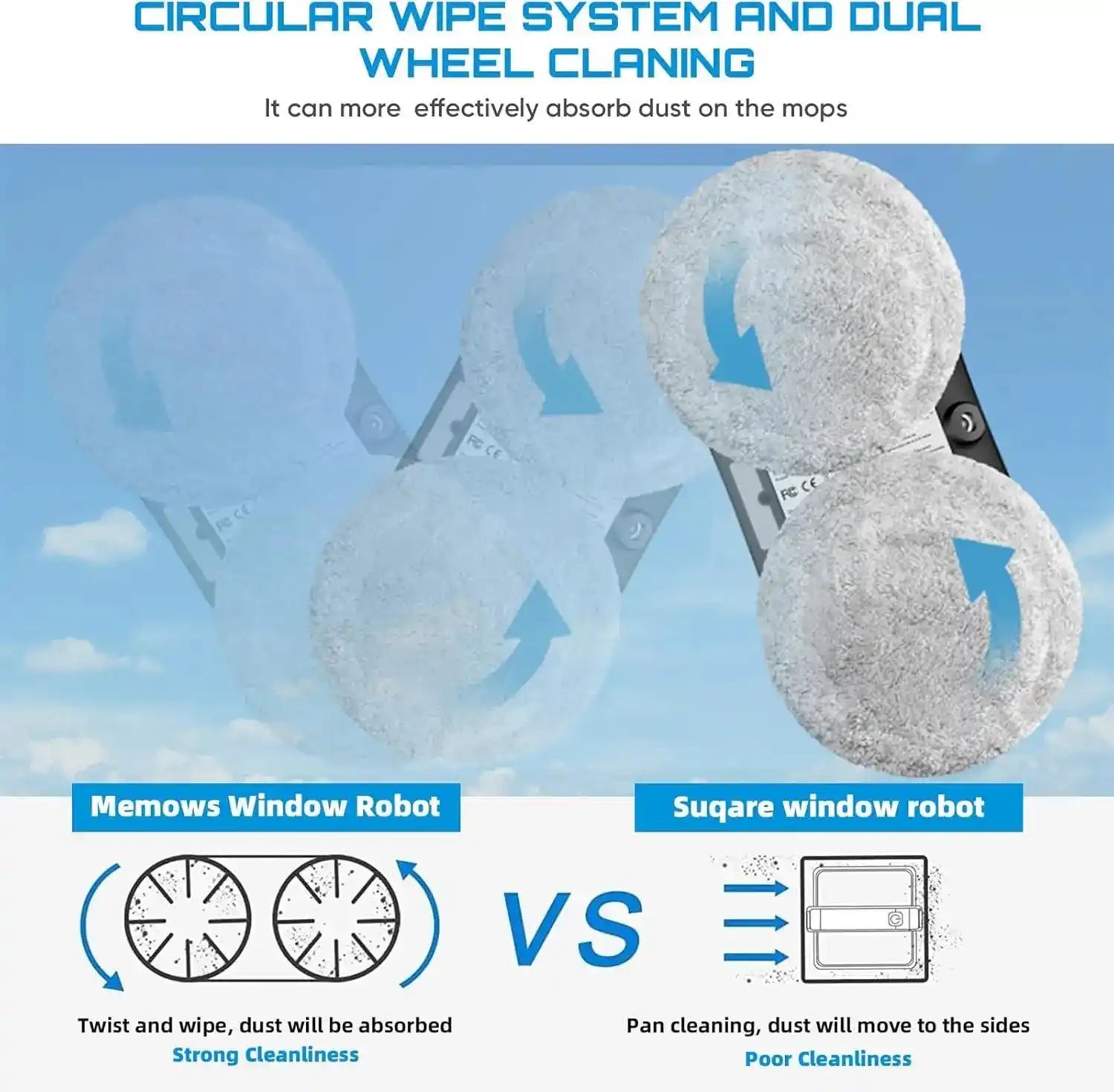 5600PA Ултратънка робот прахосмукачка за почистване на прозорци Роботизиран прозорец Електрическо стъкло Автоматично пръскане с вода Дистанционно управление за дома