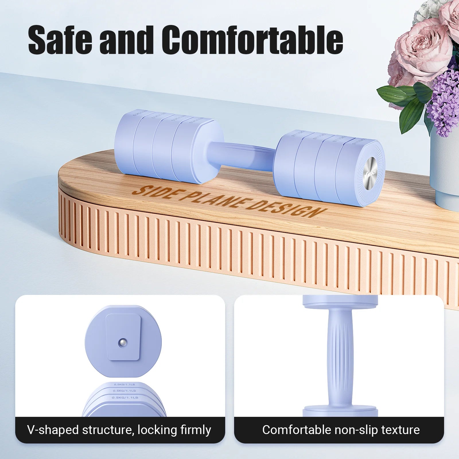 Комплект от 2 регулируеми дъмбели MERACH, 4 в 1 ръчни тежести за жени у дома, свободни тежести, дъмбели, всеки 2.2lb 4.4lb 6.6lb 8.8lb