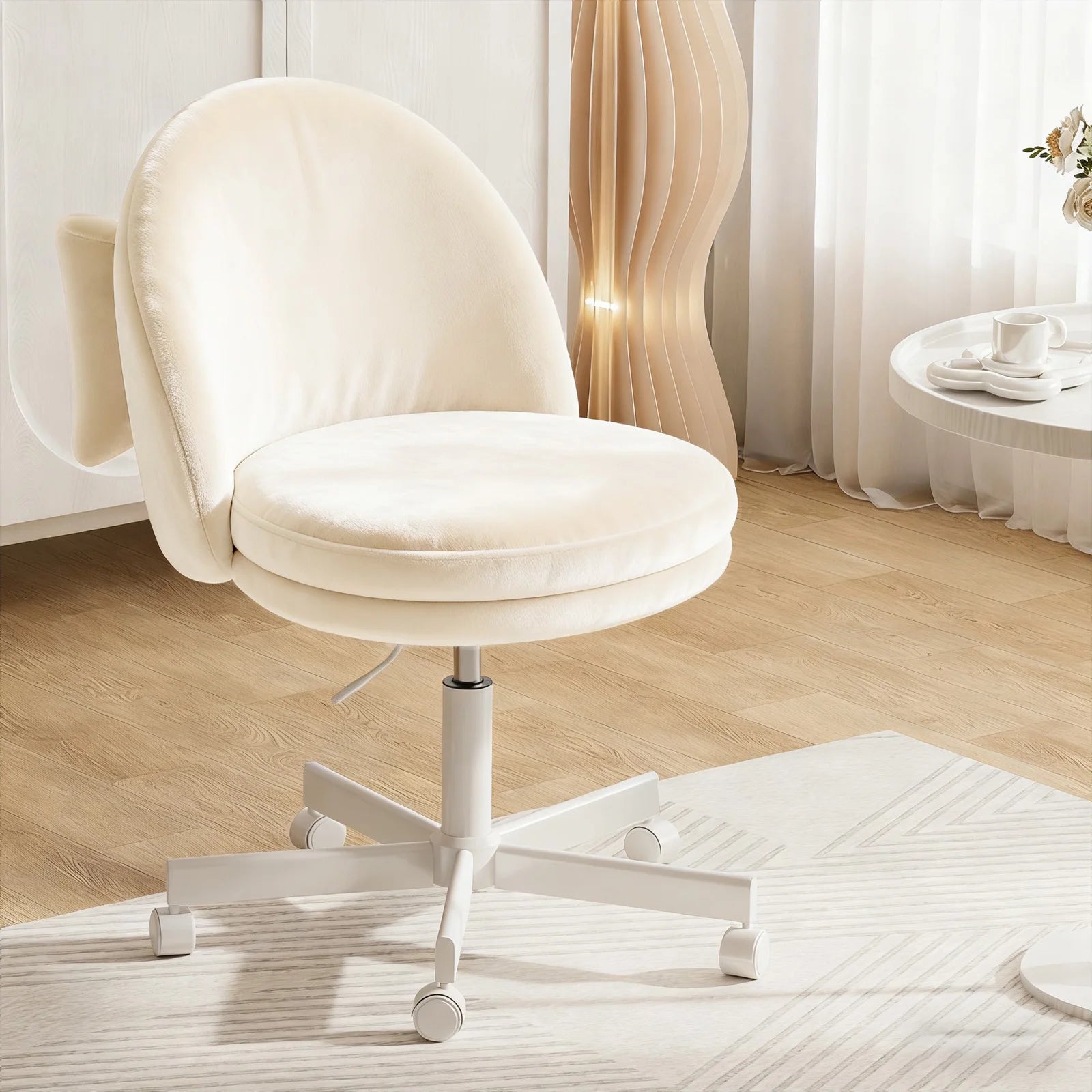 Домашен офис стол COMHOMA, фризьорски стол, бюро стол, въртящ се стол с облегалка, офис стол, регулируем по височина домашен офис стол