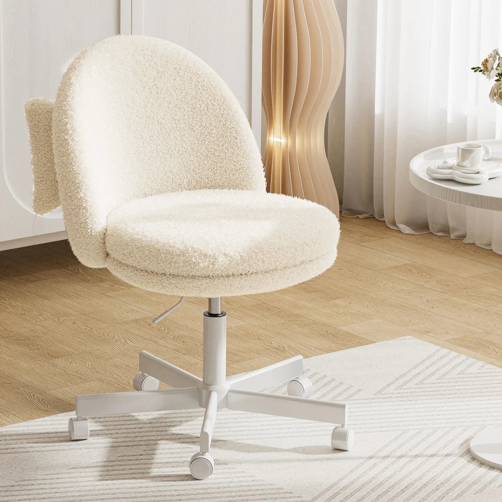 Домашен офис стол COMHOMA, фризьорски стол, бюро стол, въртящ се стол с облегалка, офис стол, регулируем по височина домашен офис стол