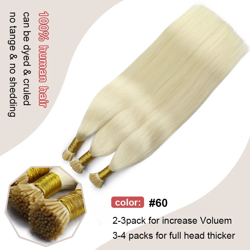 I Tip екстеншъни за коса, прави екстеншъни за коса от човешка коса 40 г/50 г/ комплект капсули с кератин, естествено фюжън, екстеншъни за човешка коса 12-26 инча