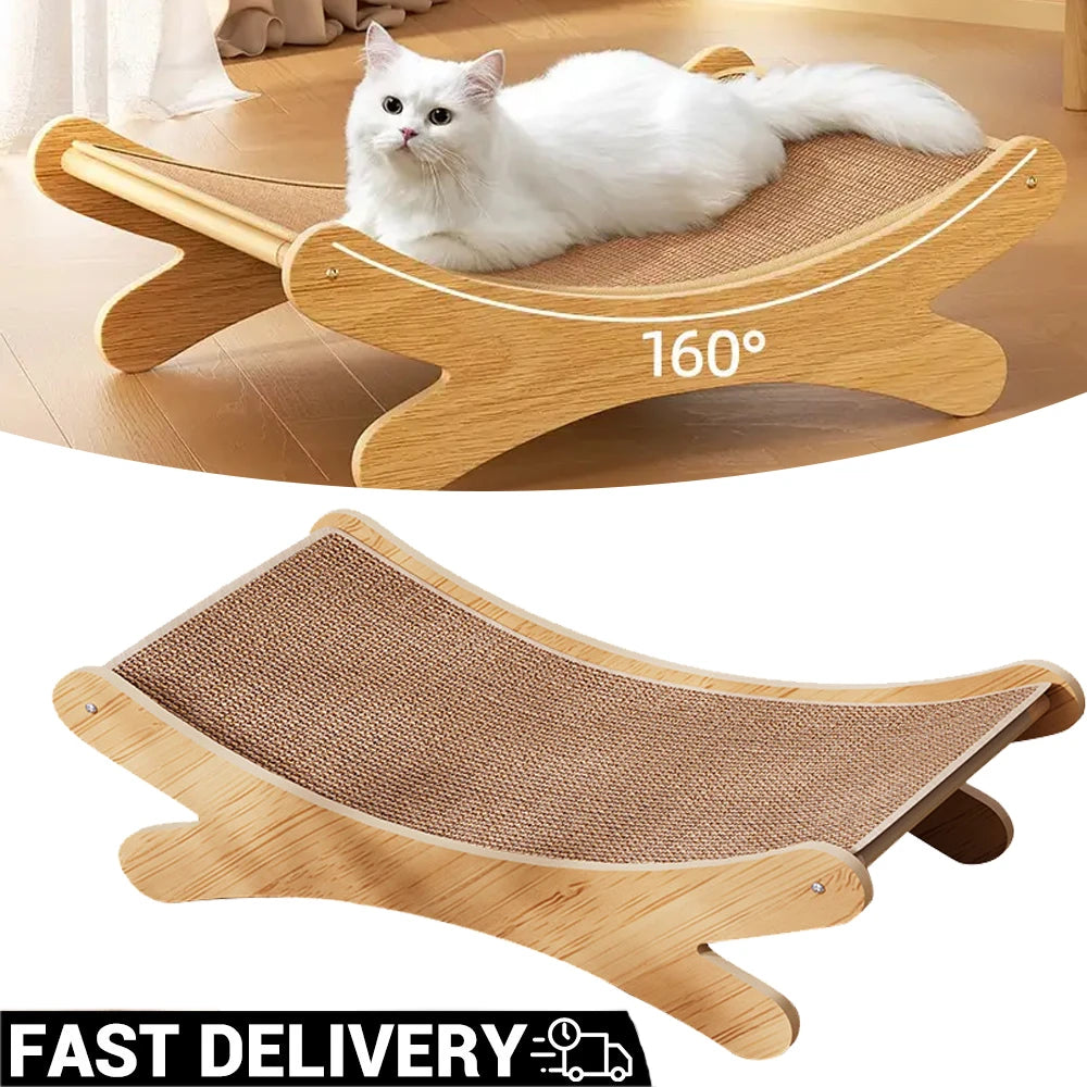 Висококачествена, издръжлива велпапе хартия, М-образна драскалка за котки с вградена подложка за драскане и котешко легло, плътно структурирана