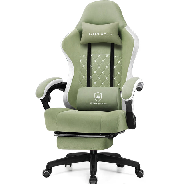 GTPLAYER Gaming Stuhl Ergonomischer Gaming Sessel Schreibtischstuhl mit Stoffoberfläche, Federsitzkissen, Verbindungsarmlehnen