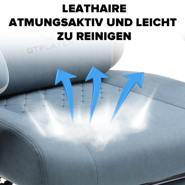 GTPLAYER Gaming Stuhl Ergonomischer Gaming Sessel Schreibtischstuhl mit Stoffoberfläche, Federsitzkissen, Verbindungsarmlehnen