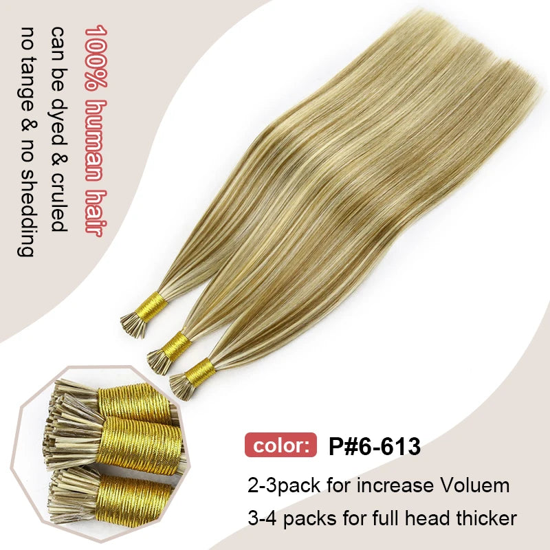 I Tip екстеншъни за коса, прави екстеншъни за коса от човешка коса 40 г/50 г/ комплект капсули с кератин, естествено фюжън, екстеншъни за човешка коса 12-26 инча