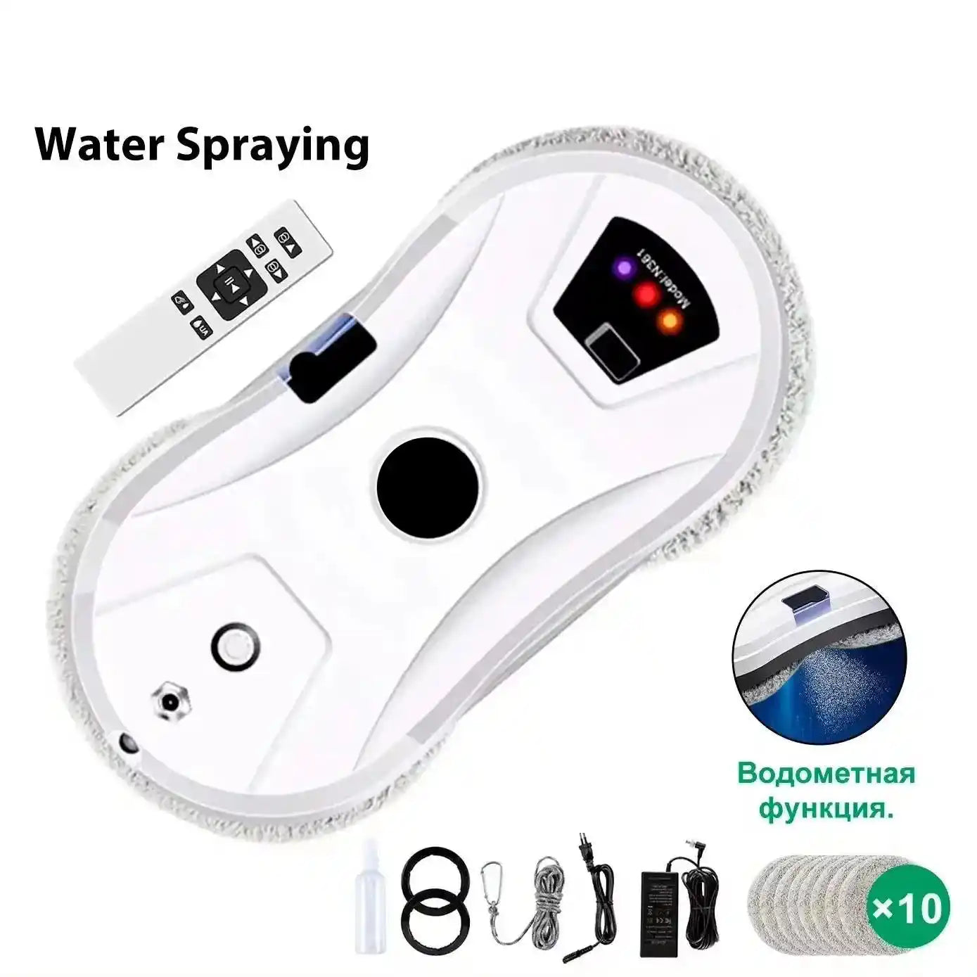 5600PA Ултратънка робот прахосмукачка за почистване на прозорци Роботизиран прозорец Електрическо стъкло Автоматично пръскане с вода Дистанционно управление за дома