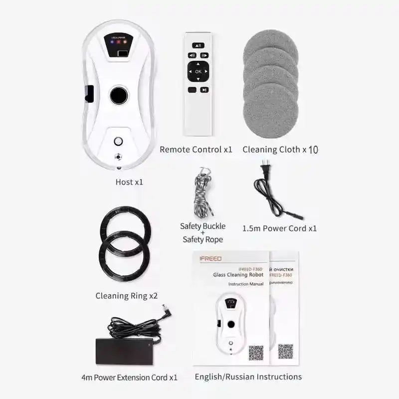 5600PA Ултратънка робот прахосмукачка за почистване на прозорци Роботизиран прозорец Електрическо стъкло Автоматично пръскане с вода Дистанционно управление за дома