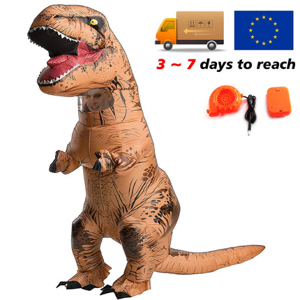 Надуваем костюм на T-rex, тиранозавър, динозавър, за деца, възрастни, ролеви игри, фантастично облекло за Хелоуин, талисман, парти