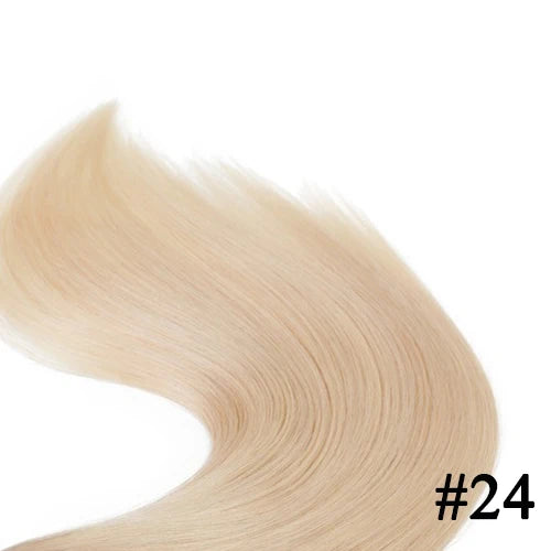 Прави екстеншъни за коса с I-образен връх, естествени екстеншъни за коса с фюжън, 50 броя/комплект, кератинови капсули, кафяво русо, цвят 12-26 инча