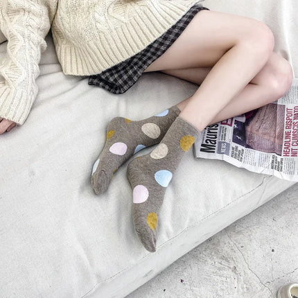 Чорапи за жени, черно-бели, сладки, Kawaii, Harajuku, дамски, момичета, памучни, улични, къси, щастливи, дамски, чорапи, calcetines