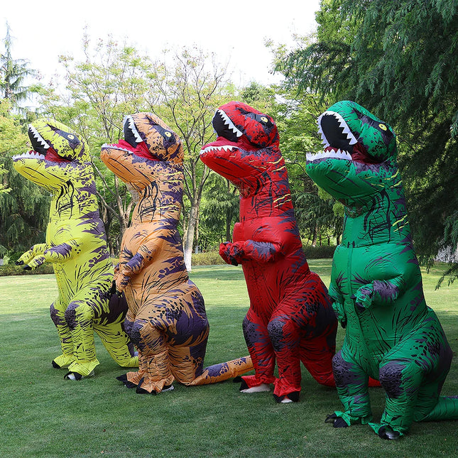 Надуваем костюм на T-rex, тиранозавър, динозавър, за деца, възрастни, ролеви игри, фантастично облекло за Хелоуин, талисман, парти