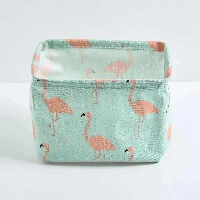 1 бр. памучен/ленен плат, водоустойчива настолна кошница за съхранение на дреболии, кутия за съхранение на козметични играчки, бельо, чорапи, чанта за съхранение на дрехи