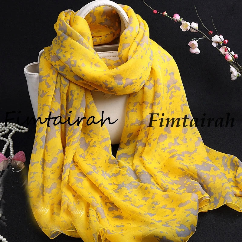 Fimtairah мек 100% копринен шал за жени с щампа Hangzhou 100% копринен шал дълъг шал пролет есен зима лято копринен шал