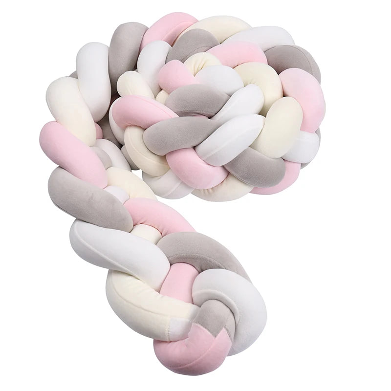 1M/2M/3M/3.6M Обиколка за детско креватче Tresse De Lit, щадяща кожата материя, декорация за бебешка стая, ръчно изработена възглавница с възли и мека подложка