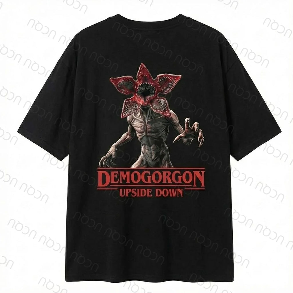 2026 UCQU Demogorgon Комплект пижама с главата надолу, двойка, тениска с къс ръкав Demogorgon, подарък за Свети Валентин, домашно облекло