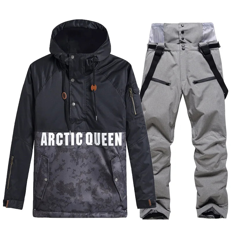 Комплекти ски костюми за мъже и жени, водоустойчиви, снежен костюм, комплект ски яке и панталон, облекло за дейности на открито, сноуборд, гащеризон