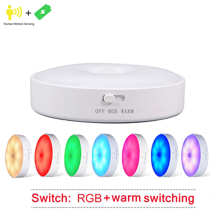 BANDIAN LED интелигентни нощни лампи със сензор за човешко тяло, аварийно автоматично осветление, USB зареждане, безжични магнитни LED лампи за засмукване