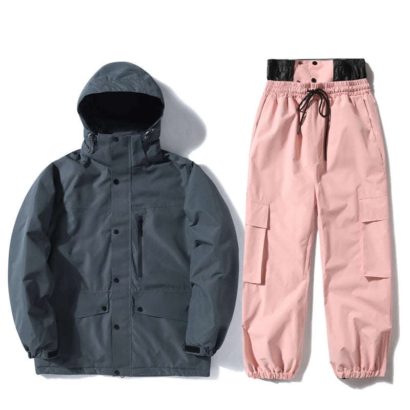 Ски дрехи за жени и мъже, ски якета, комплекти за сноуборд, ски яке и панталон, зимен костюм за дейности на открито, за жени без секс