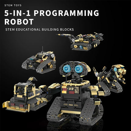 STEM строителни блокове 5 в 1 програмиращ робот RC и APP контрол инженерни колички модел на марсоход програмируеми играчки за деца