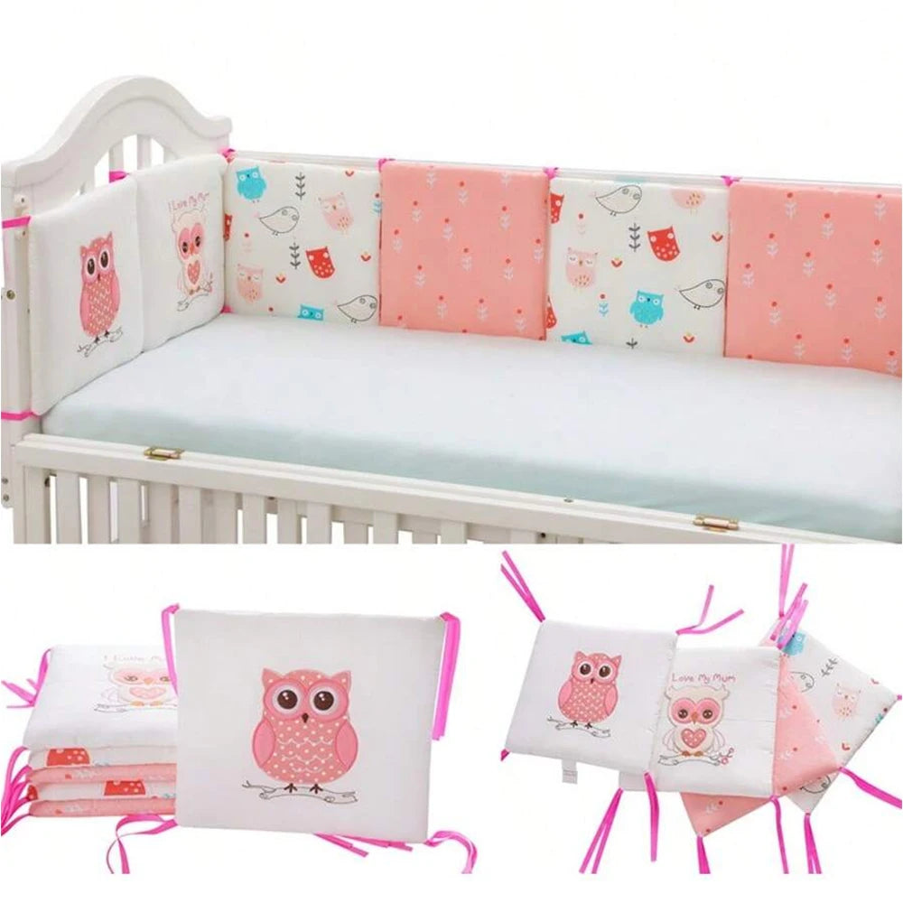 Протектор за бебешко легло, подложки за предпазител за креватче, 6 броя/комплект, предпазител за бебешко легло, детско безопасно легло около креватче от памучна смес, против сблъсък, против падане