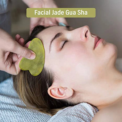 Комплект за масаж с естествен нефритен валяк гуа ша, гребен за гуа ша, стъргалка за тяло, акупунктура, спа, лице, инструменти за повдигане против стареене