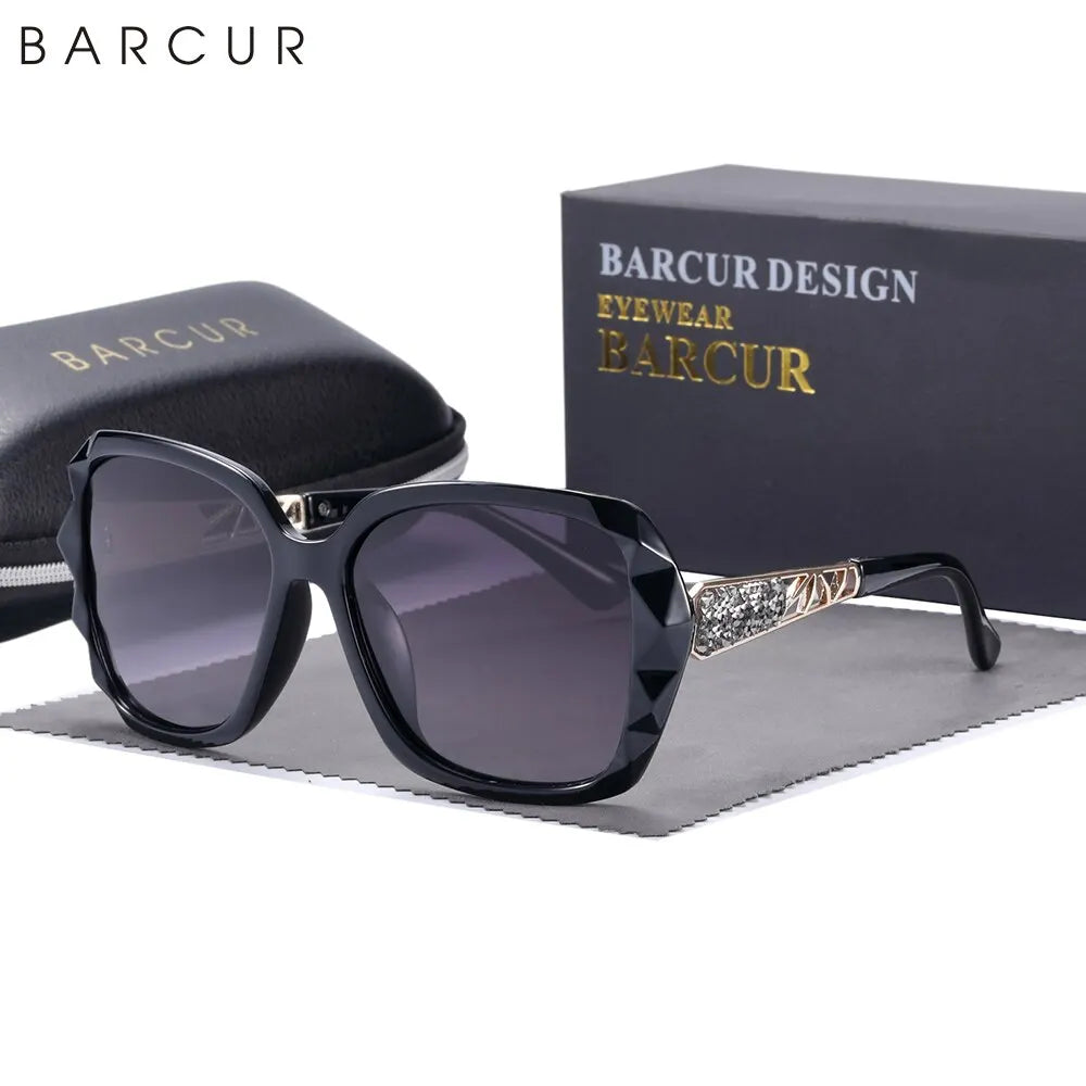 Оригинални слънчеви очила BARCUR за жени, поляризирани, елегантен дизайн, градиентни слънчеви очила за жени, аксесоар за женски очила