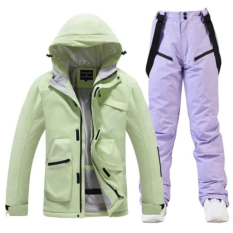 Ново, Комплекти ски костюми за мъже и жени, Водоустойчиви, Снежен костюм, Комплект ски яке и панталон, Облекло за дейности на открито, Сноуборд, Гащеризон