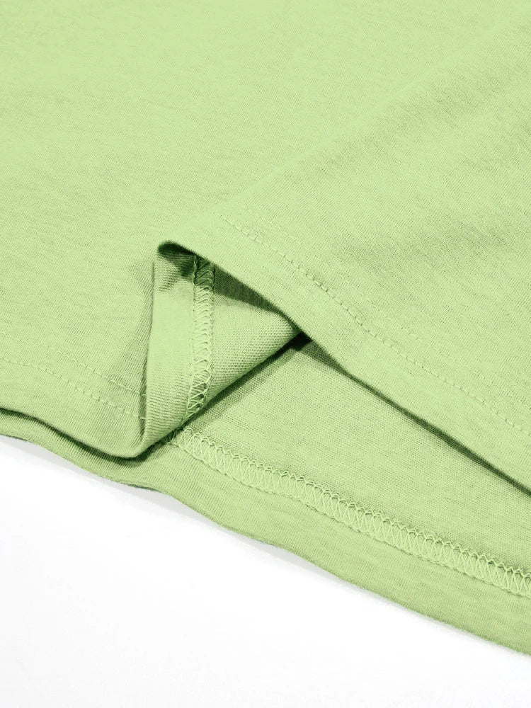 Модни памучни дамски тениски с къс ръкав и принт с две жаби, подслон от дъжда, меки, широки, с О-образно деколте, улични дамски дрехи