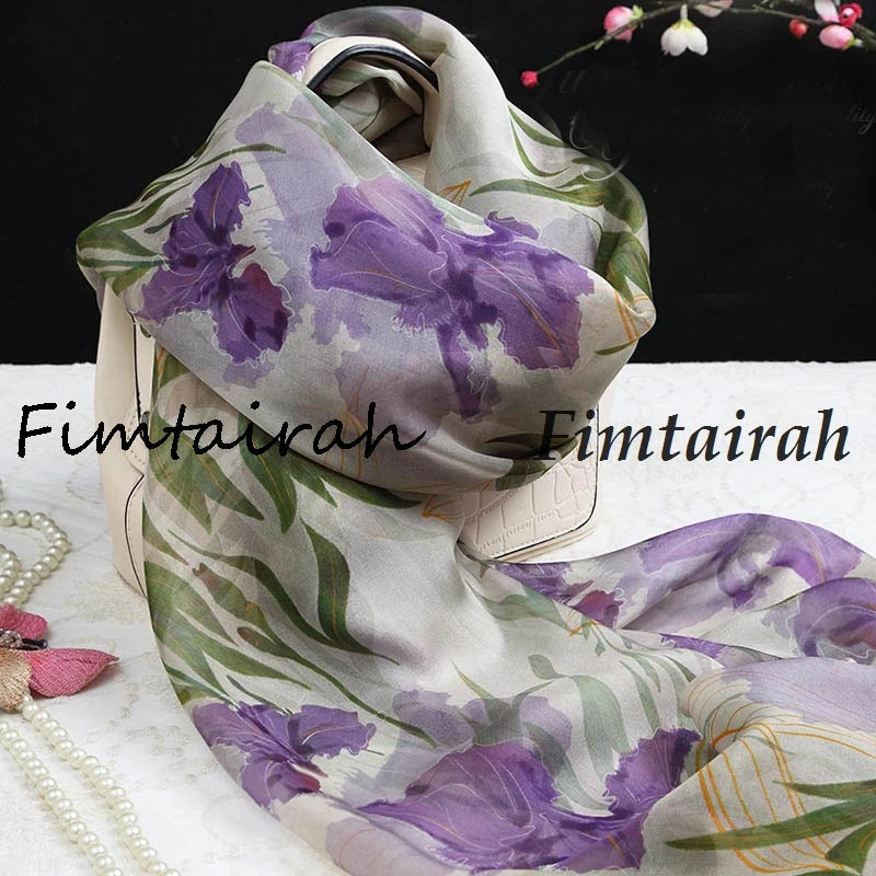 Fimtairah мек 100% копринен шал за жени с щампа Hangzhou 100% копринен шал дълъг шал пролет есен зима лято копринен шал