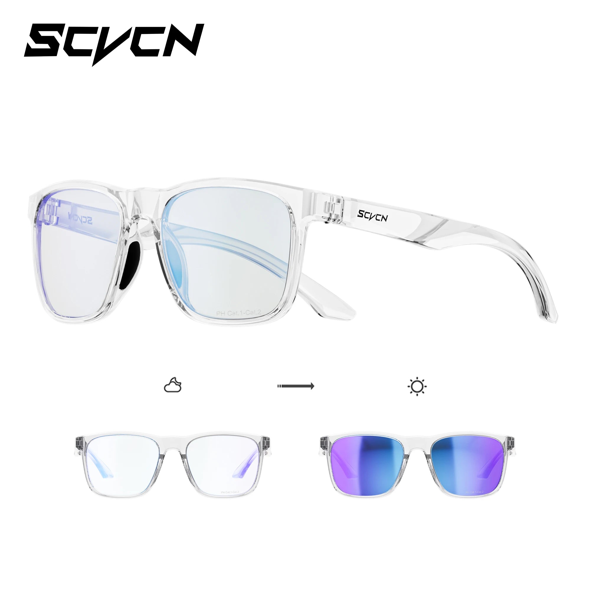 SCVCN Нови фотохромни очила за мъже UV400 MTB Спортове на открито Колоездене Слънчеви очила Модни очила Велосипедни Туризъм Очила за Катерене