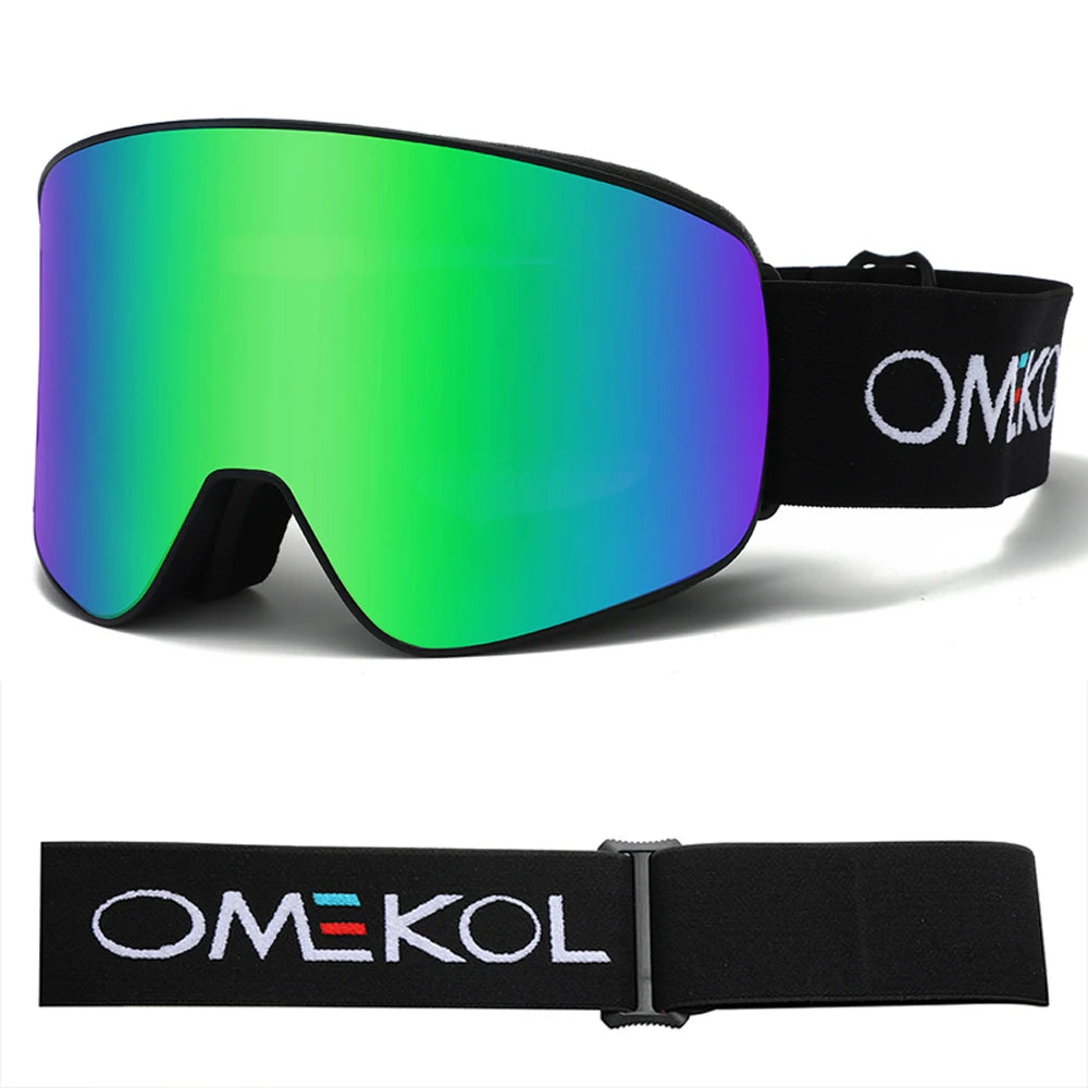 Двуслойни ски очила против мъгла, мъже и жени, маска за спорт на открито, туризъм, сняг, сноуборд, очила за снегомобили