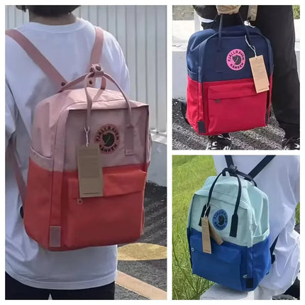 Минималистична раница Fjallraven, многофункционална спортна студентска раница, водоустойчива чанта за компютър, цветни блокове