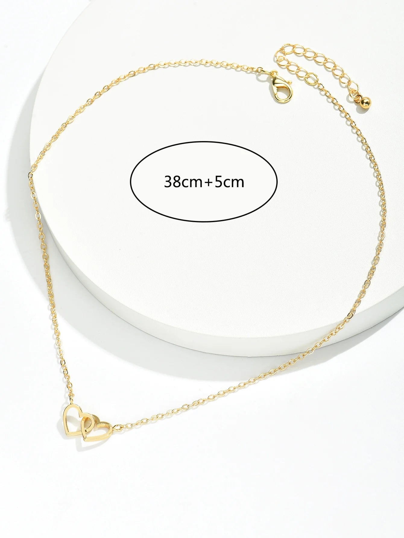 Малко сладко двойно кухо колие със сърце, женско модно колие с любов, бижута за Свети Валентин за жени