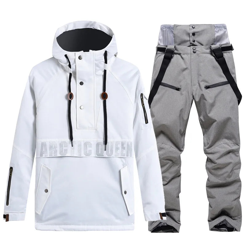 Комплекти ски костюми за мъже и жени, водоустойчиви, снежен костюм, комплект ски яке и панталон, облекло за дейности на открито, сноуборд, гащеризон