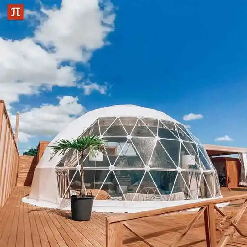 Прозрачна геодезична луксозна куполна палатка – Европа на склад, бърза доставка до 7 дни, PVC кръгъл глемпинг купол за хотел, курорт и къмпинг